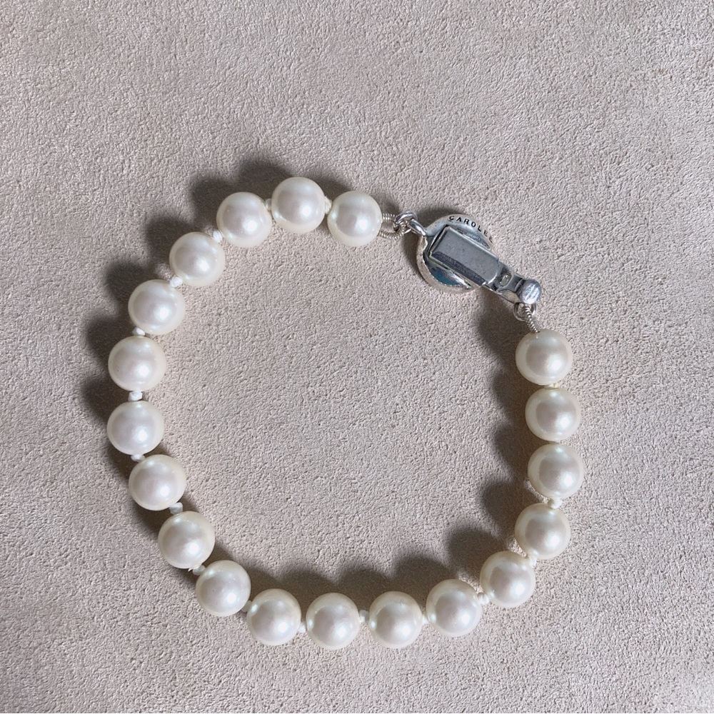 Vintage Carolee Hand Knotted Faux Pearl Bracelet